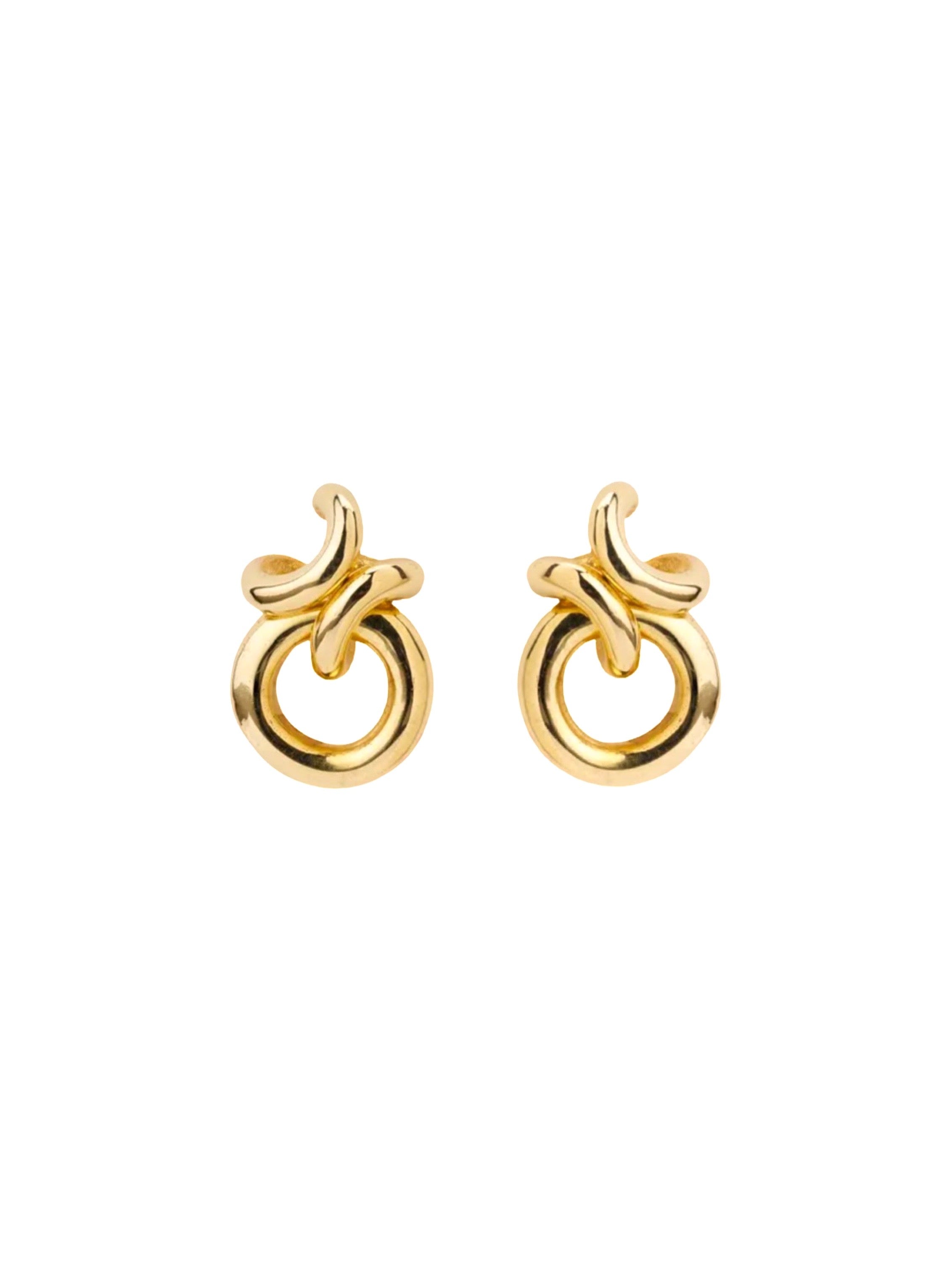 Ruddock-Rollo-Gold-Plated-Drop-Stud-Dangle-Earrings-Hoop-Hoops-Statement