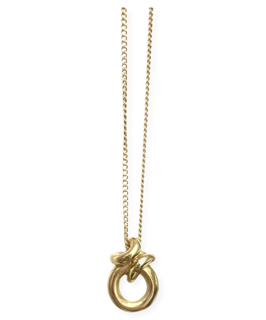 Ruddock-Rollo-Pendant-Circle-Hoop-Necklace-Curb-Chain-Gold-Plated-18ct