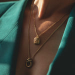 Ruddock-Rollo-Pendant-Circle-Hoop-Necklace-Curb-Chain-Gold-Plated-18ct