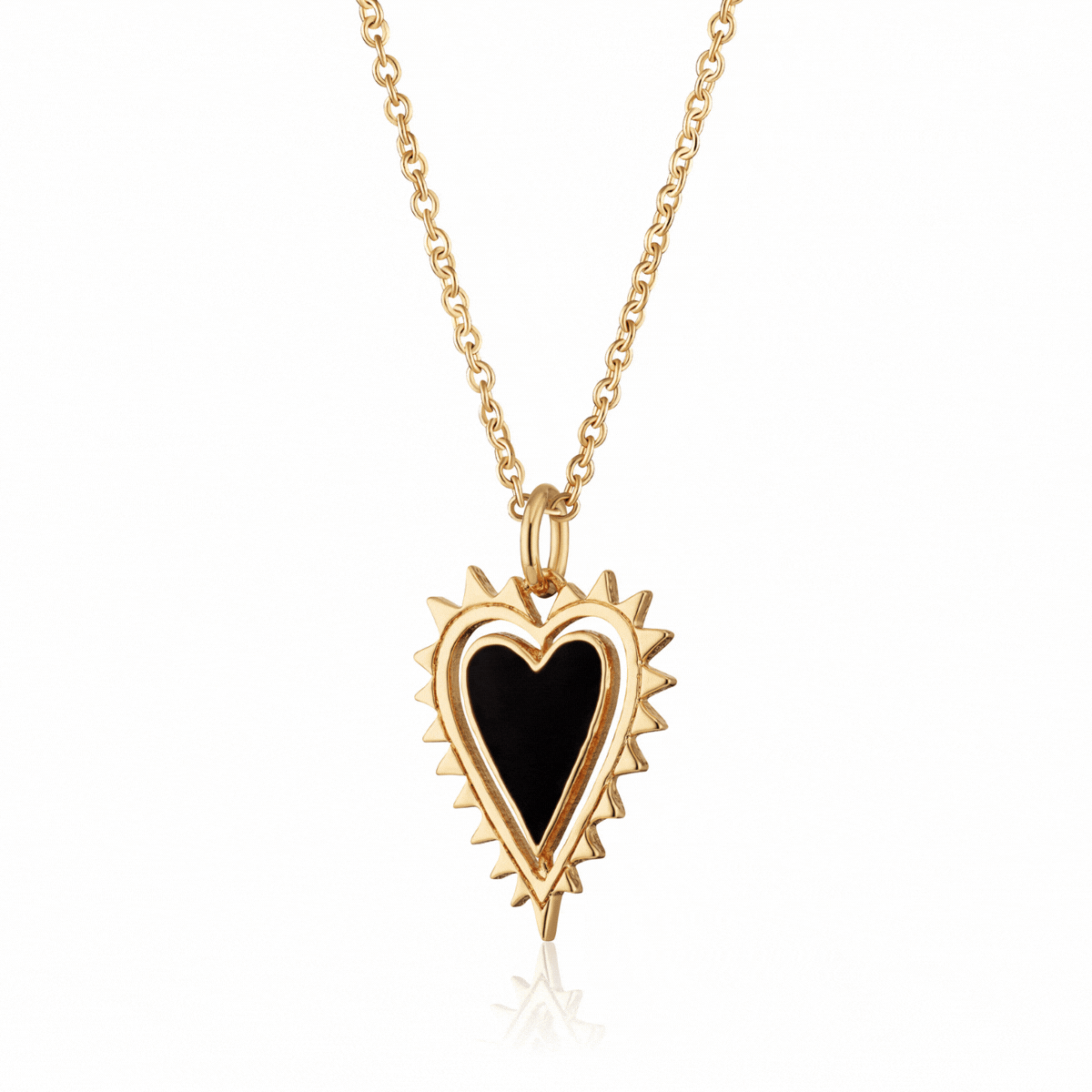Scream-Pretty-Gold-Black-Gothic-Heart-Charm-Necklace-Spike-Long-Statement-Pendant-Gold-Silver-Black-Enamel-Romantic-Victorian-Jewellery-DemiFine-Contemporary