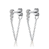 Scream-Pretty-Hannah-Martin-Chain-Pearl-Diamond-Curbic-Zirconia-chainged-stud-earrings-Demifine-Contemporary-ear-stacking-stack-cool-jewellery-uk-statement-party-season-earrings
