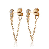 Scream-Pretty-Hannah-Martin-Chain-Pearl-Diamond-Curbic-Zirconia-chainged-stud-earrings-Demifine-Contemporary-ear-stacking-stack-cool-jewellery-uk