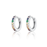 Scream-Pretty-Huggie-Hoop-Earrings-Cubic-Zirconia-Diamond-Multi-Coloured-Rainbow-Stones-Gemstone-Gold-Plated-Silver-Ear-Stacking-Stack