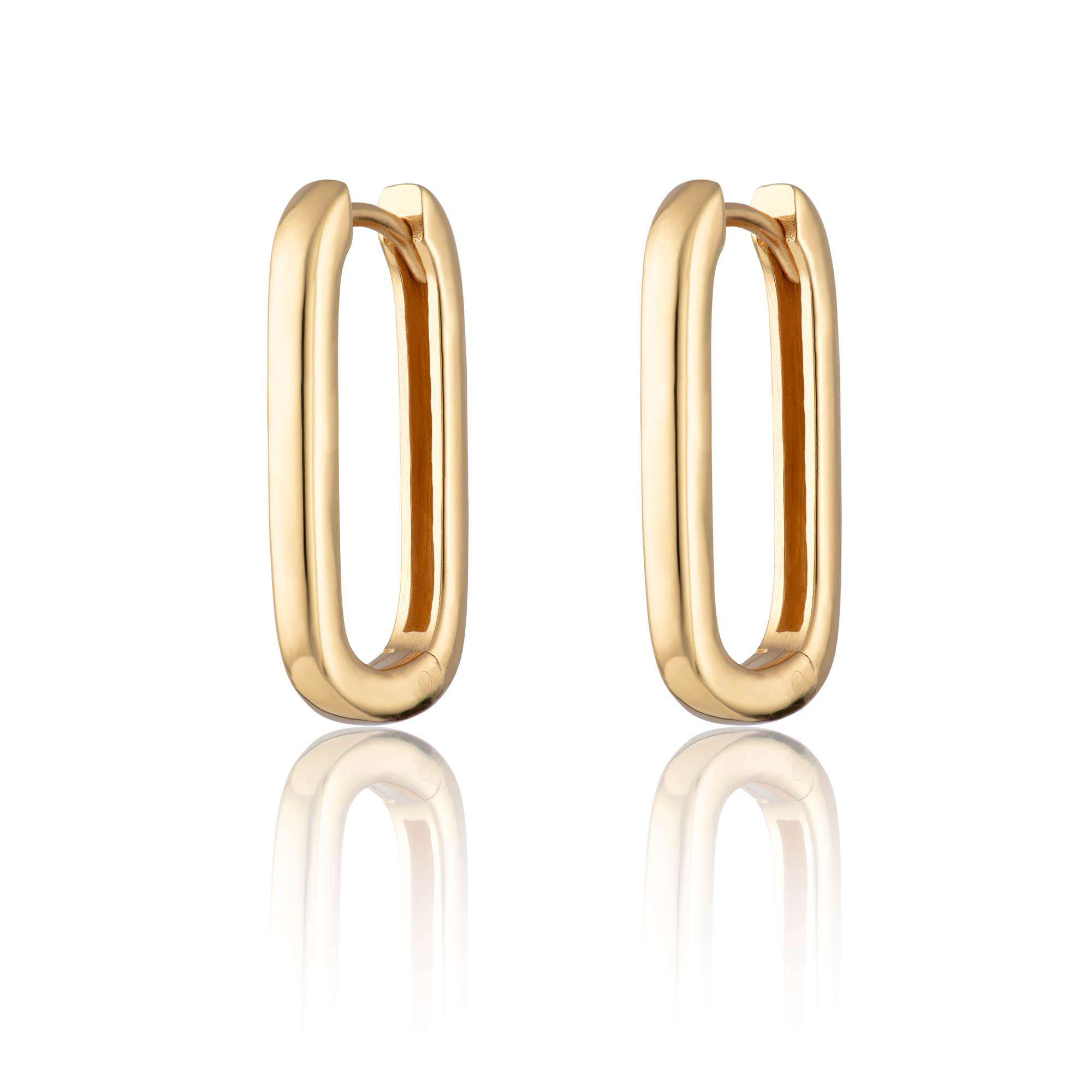 Scream-Pretty-Oval-Hoop-Earrings-Statement-Large-Hoops-Silver-Elongated-Huggie-Earrings-Minimal-Cool-Contemporary-Architectural-Sculptural-DemiFine-Demi-Fine-Jewellery-Gold-Plated
