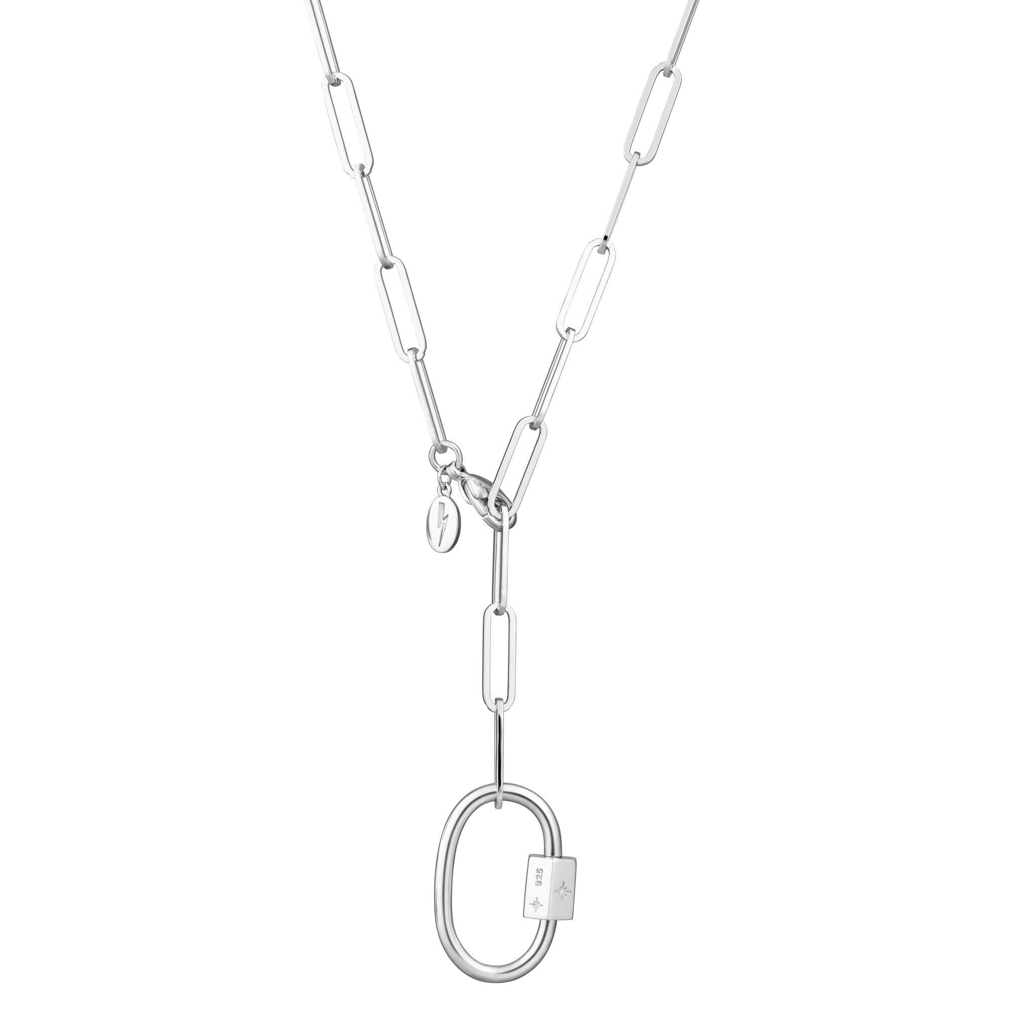 Scream-Pretty-Sterling-Silver-Gold-Plated-Long-Link-Chaina-nd-Oval-Carabiner-Necklace-Statement-layering-cool-personalised-charm-pendant