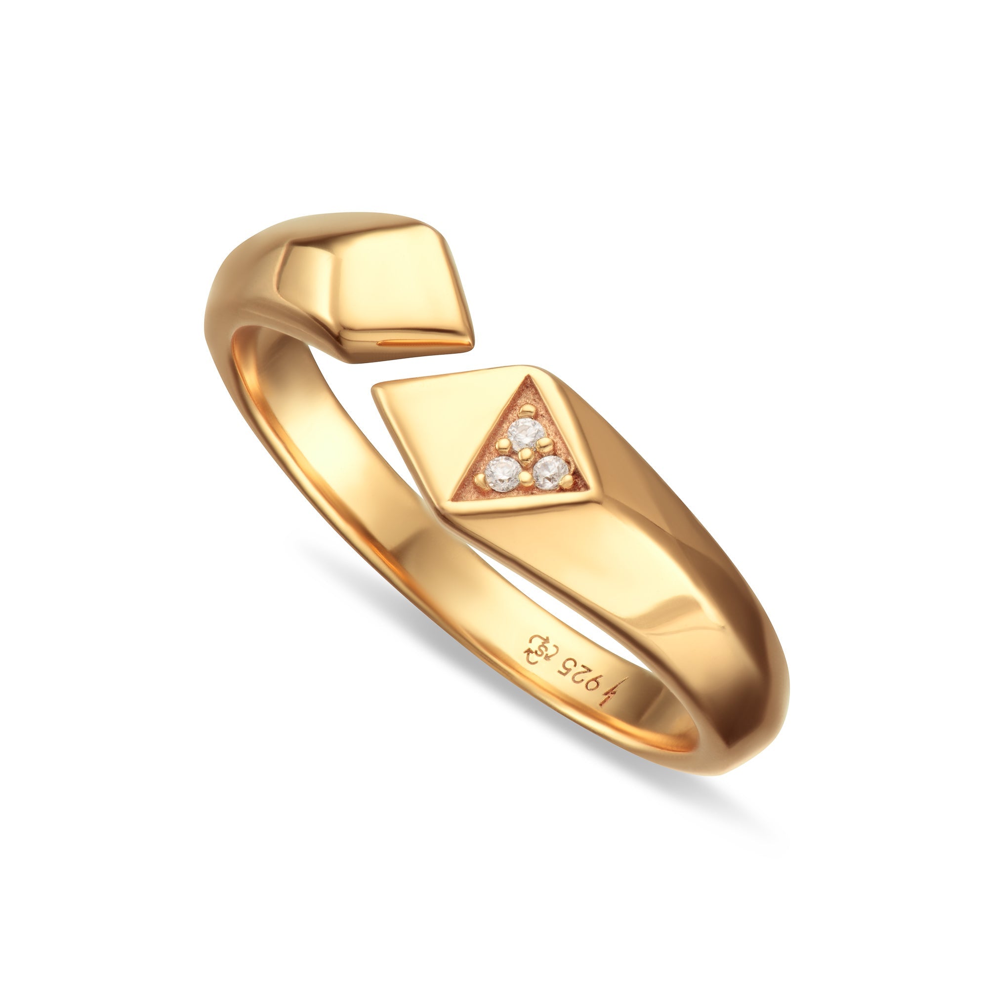 Scream-Pretty-gold-rebel-open-ring-gold-silver-demifine-demi-fine=contemporary-ring-stack-chunky-sculptural-knife-edge-diamond-clear-cubic-zirconia-gemstones-stones-stacking