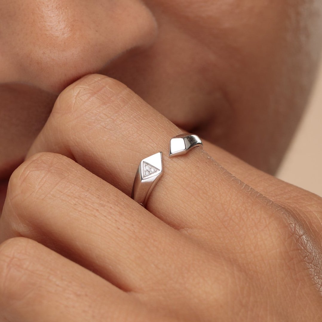 Scream-Pretty-gold-rebel-open-ring-gold-silver-demifine-demi-fine=contemporary-ring-stack-chunky-sculptural-knife-edge-diamond-clear-cubic-zirconia-gemstones-stones-stacking