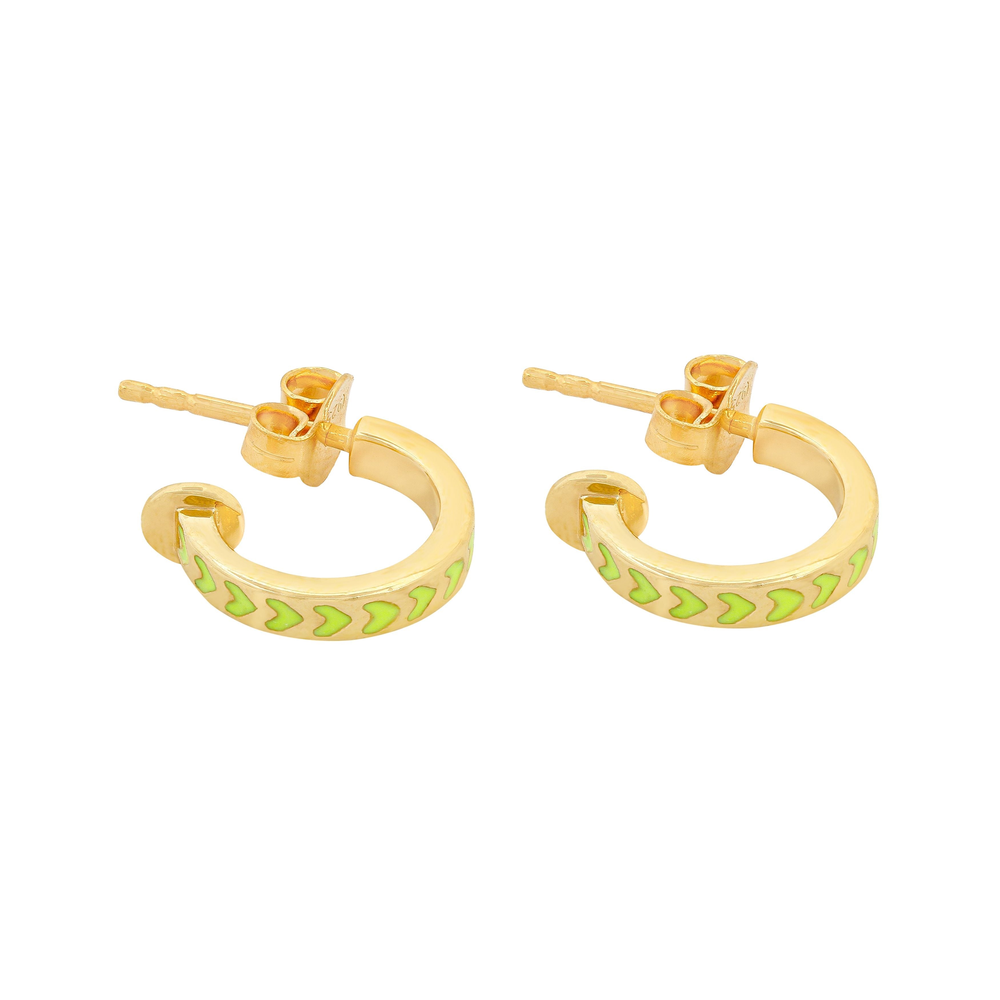 Spark-Enamel-Earrings-Yellow-Gold-Vermeil-Huggie-Hoops