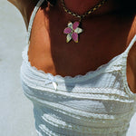 Squeeze-London-Chunky-Chain-Forever-Susan-Necklace-OVersized-Flower-Pendant-Pink-Enamel-Candy-Gold-Vermeil