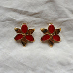Squeeze-London-Cocktail-Twins-Oversized-Statement-Flower-Earrings-Red-Ruby-Gold-vermeil