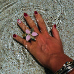 Squeeze-London-Oversized-Flower-Statement-Cocktail-Ring-Little-Kiss-Candy-Pink-Enamel-Gold-Vermeil