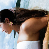 Squeeze-London-Pink-Gold-Enamel-Oversized-Statement-Flower-Lily-Earrings-Cocktail-Twins