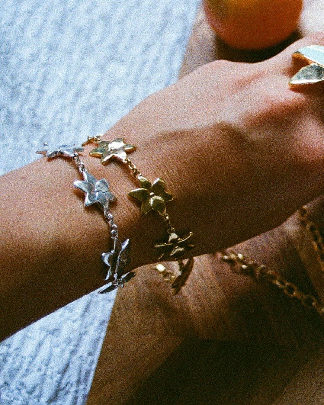 Squeeze-London-Rosella-Dream-Flower-Charm-Bracelet-Gold-Vermeil-Sterling-Silver