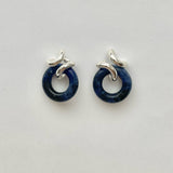 Sterling-Silver-Ruddock-Rollo-Earrings-Blue-Sodalite-Hoop-Hoops-Statement-Studs