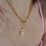 T-Bar Figaro Chain Necklace Gold & Silver