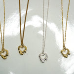 Tilly-Sudbsury-Molten-Melting-Heart-Pendant-Chain-Necklace-STerling-Silver-Gold-vermeil-solid-gold
