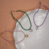 Tilly-Sudbsury-Sad-Girl-Beads-Beaded-Molten-melting-Heart-Pendant-Necklace-Green-sterling-Silver-lilac-pink-gold-vermeil