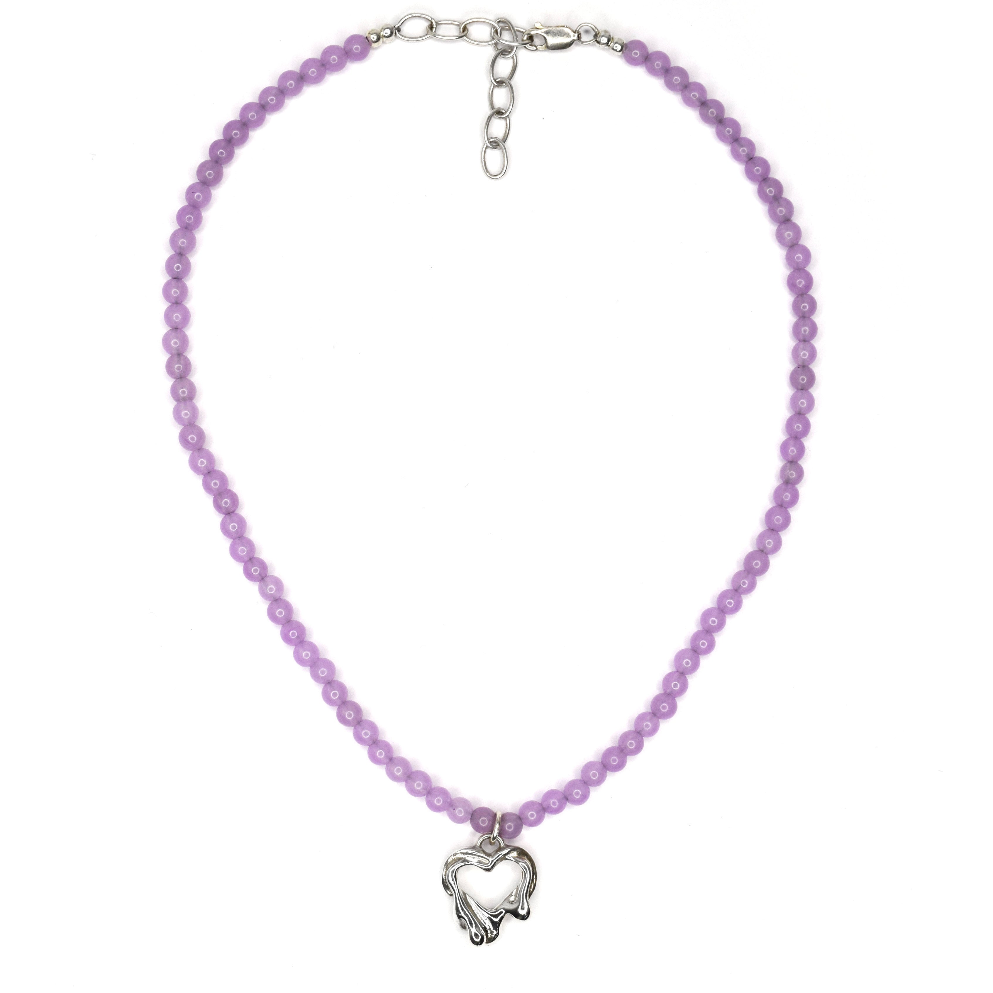 Tilly-Sudbsury-Sad-Girl-Beads-Beaded-Molten-melting-Heart-Pendant-Necklace--sterling-Silver-lilac-