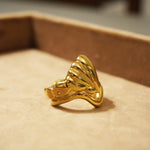 Tilly-Sudsbury-Clam-Shell-Ring-Chunky-Jewellery-Statement-Rings-Unique-Sterling-Silver-Gold-Vermeil-Coastal-Mediterrean-Cocktail-Holiday-Jewellery-Wavey-Stacker-Stacking-Ring-Gold-Solid