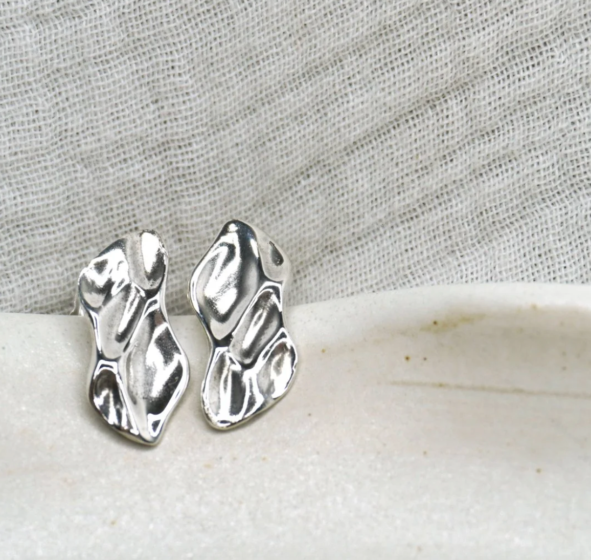 Tilly-Sudsbury-Ripple-Studs-Sterling-Silver-Textured-Fluid-Earrings