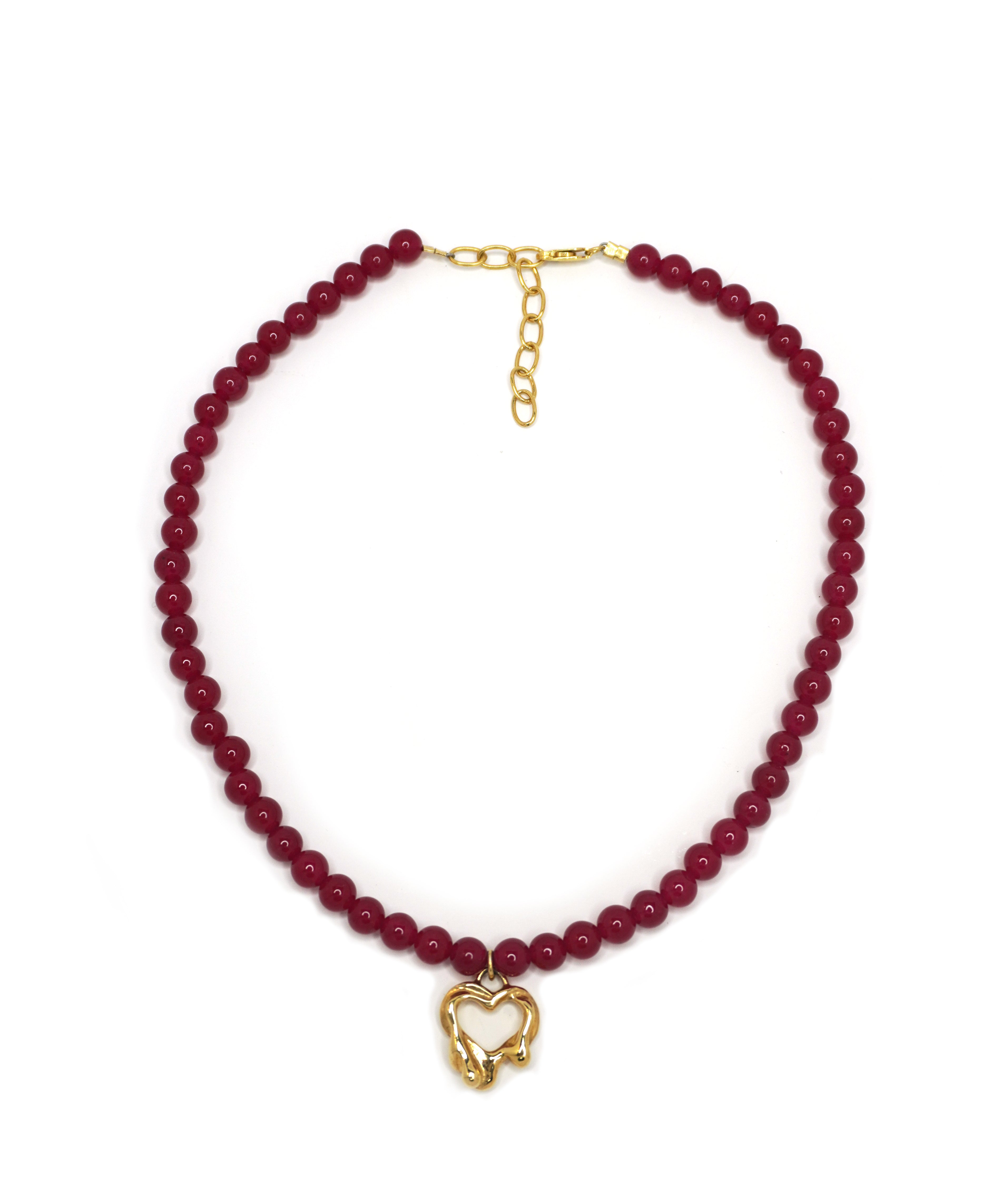 Tilly-Sudsbury-Sad-Girl-Beads-Cherry-Red-Beaded-Necklace-Heart-Pendant-Gold-Vermeil