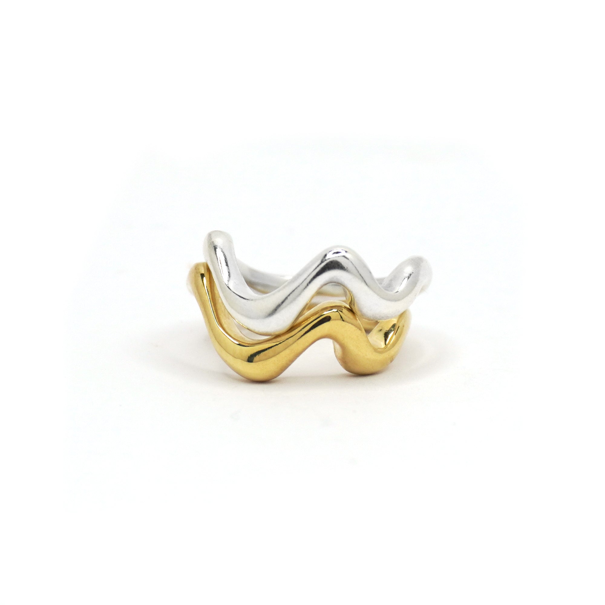 Tilly-Sudsbury-Wavey-Stacker-Stacking-Ring-Cool-Jewellery-Statement-Everyday-Sterling-Silver-Solid-Gold