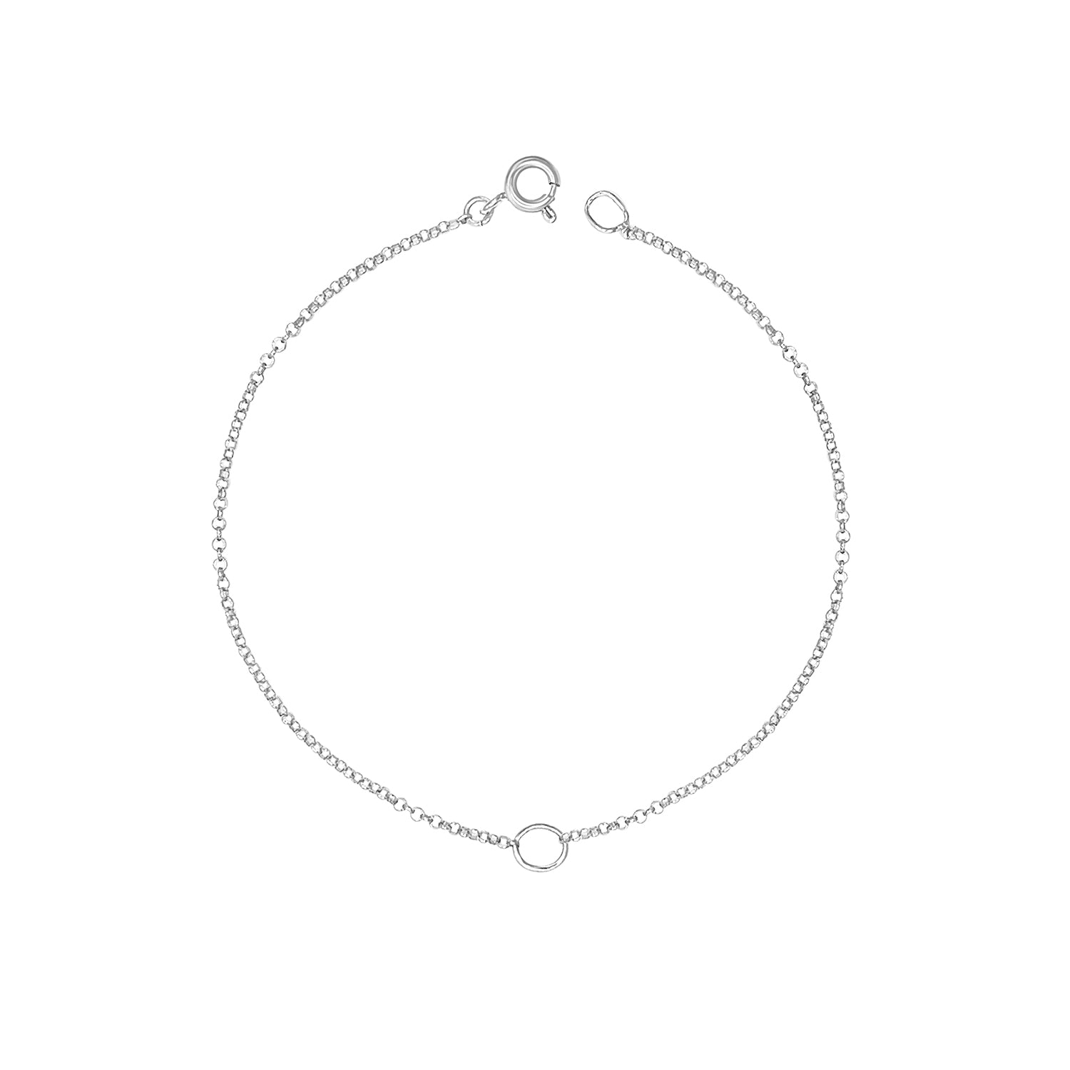 Tory-Long-Hoop-Circle-Pendant-Chain-Bracelet-Sterling-Silver-Chain