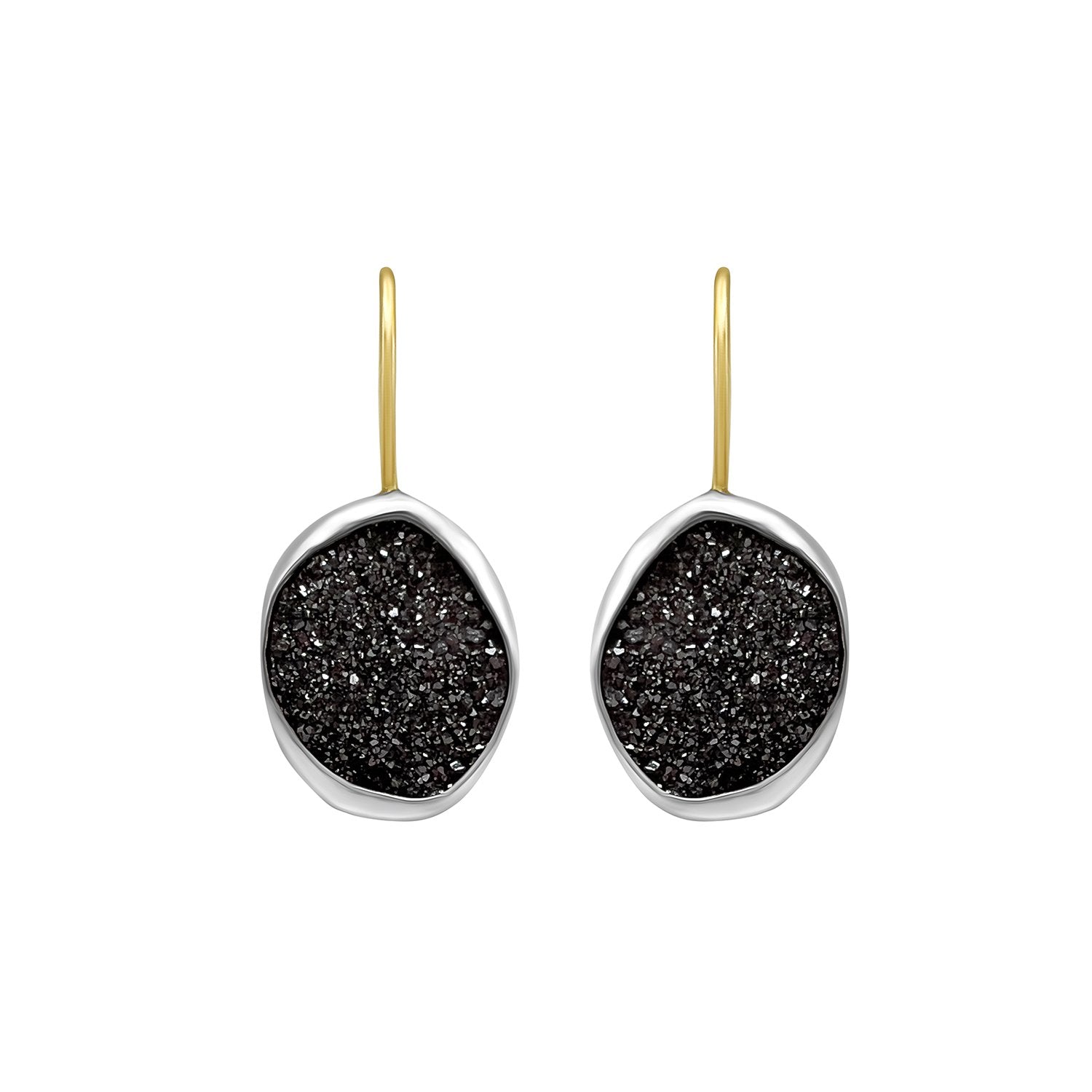 Tory-Long-Mixed-Metal-Black-Druzy-Earrings-Gemstone-Drop-Earrings-Glitter