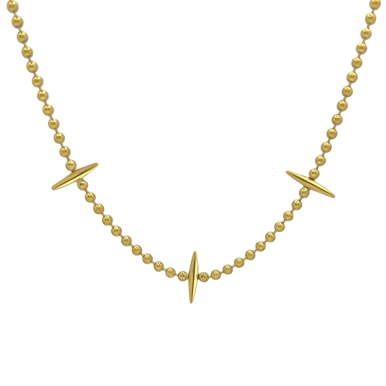 Tory-Long-Spike-Trio-Subtle-Statement-Ball-Chain-Necklace-18ct-Carat-Gold-Vermeil