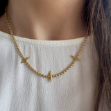 Tory-Long-Spike-Trio-Subtle-Statement-Ball-Chain-Necklace-18ct-Carat-Gold-Vermeil
