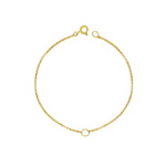 Tory Long The Circle Hoop Pendant Gold Vermeil Delicate Chain Bracelet