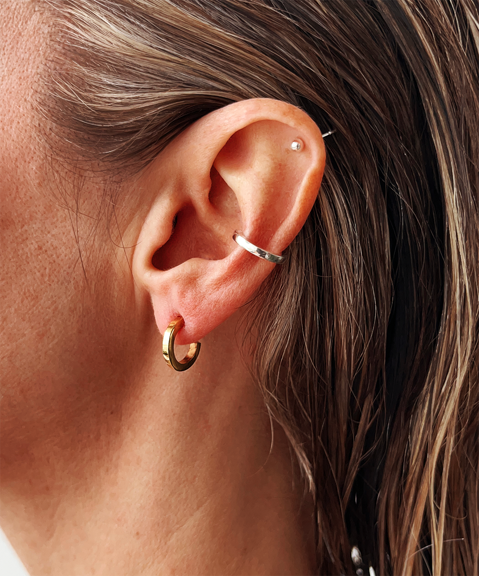 Uniform-Jewellery-Crux-Chunky-Sterling-Silver-Mini-Huggie-Hoops-Bold-Square-Minimal-Earrings