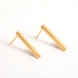 Uniform-Jewellery-Crux-Gold-Vermeil-Mini-Bar-Rectangle-Drop-Stud-Earrings-Minimal-Sleek