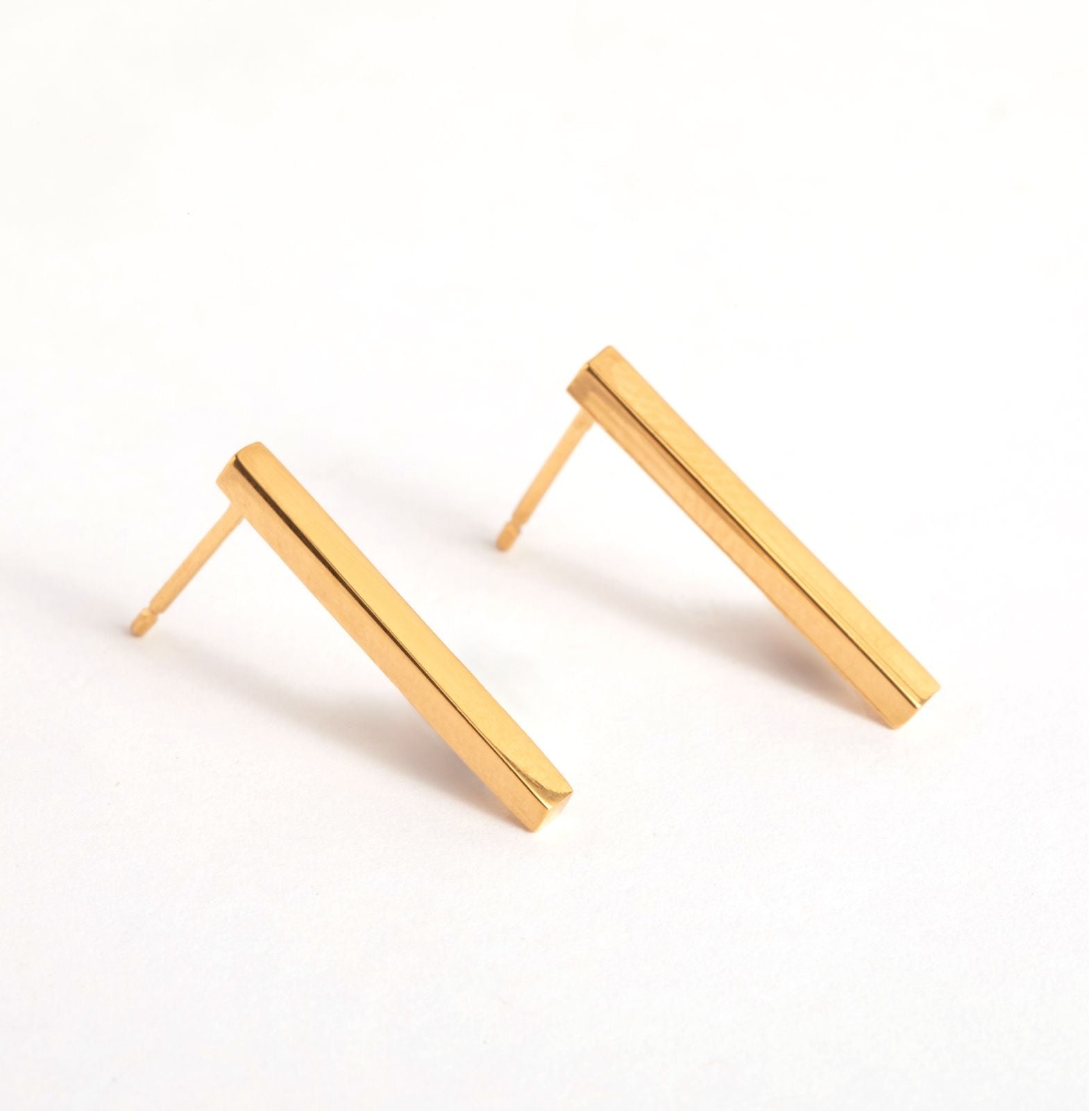 Uniform-Jewellery-Crux-Gold-Vermeil-Mini-Bar-Rectangle-Drop-Stud-Earrings-Minimal-Sleek