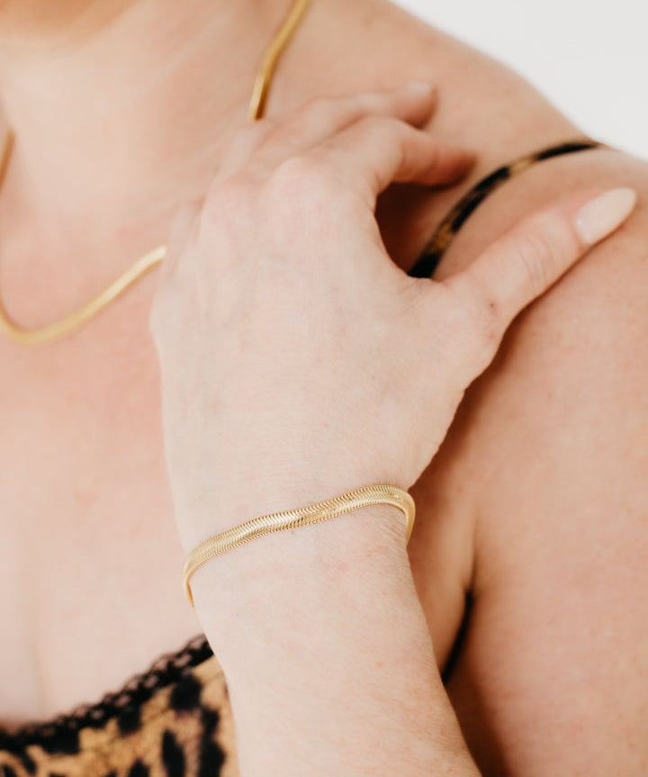 Uniform-Jewellery-Crux-Gold-Vermeil-Snake-Chain-chunky-Minimal-Sleek-Bracelet