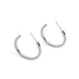 Uniform-Jewellery-Crux-Sterling-Silver-Midi-Hoops-Hoop-Earrings-Statement-Medium-Chunky-Square-Minimal-Sleek