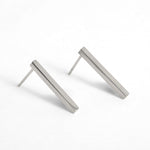 Uniform-Jewellery-Crux-Sterling-Silver-Mini-Bar-Rectangle-Drop-Stud-Earrings