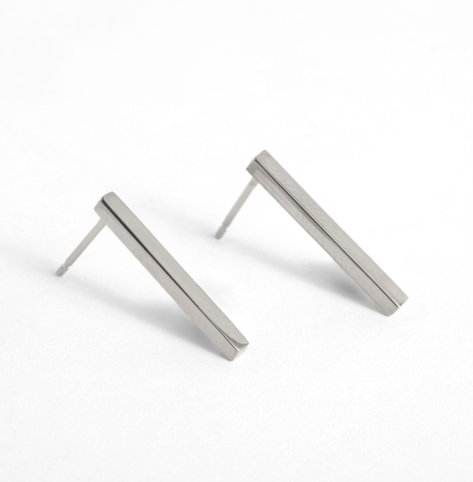 Uniform-Jewellery-Crux-Sterling-Silver-Mini-Bar-Rectangle-Drop-Stud-Earrings