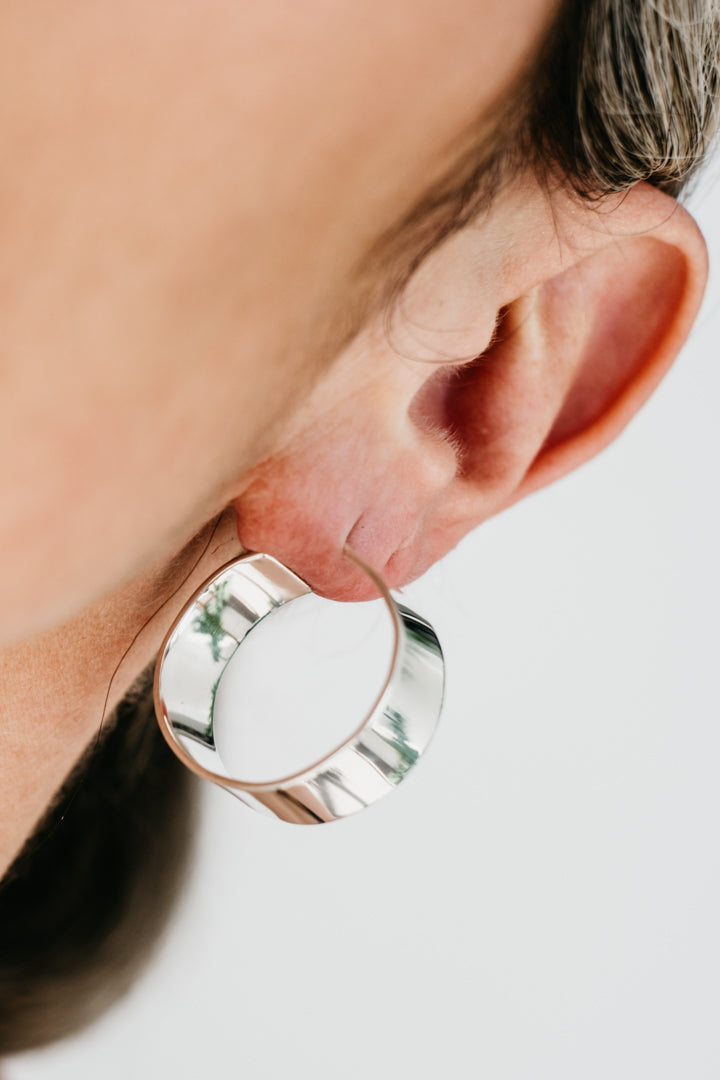 Uniform-Jewellery-Dee-Sterling-Silver-Sleek-Oversized-Chunky-Minimal-Hoops-Hoop-Earrings