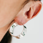 Uniform-Jewellery-Dee-Sterling-Silver-Sleek-Oversized-Chunky-Minimal-Hoops-Hoop-Earrings