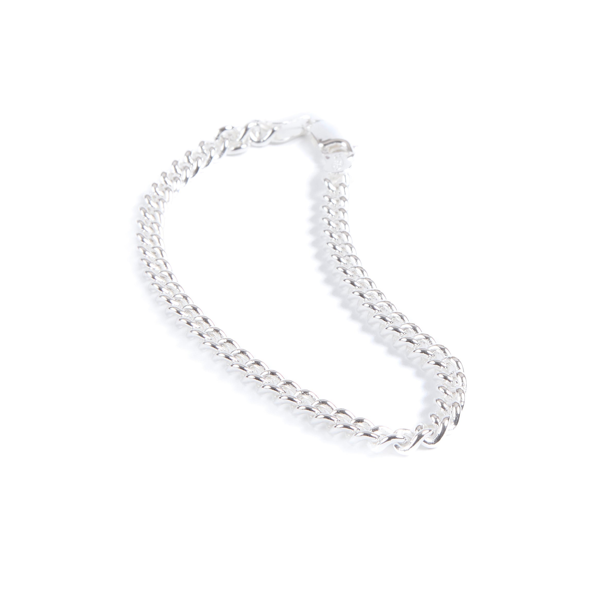 Uniform-chunky-curb-chain-sterling-silver-bracelet-unisex-everyday