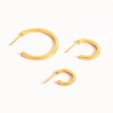Uniform Jewellery Crux Chunky Gold Vermeil hoops Midi Medium Hoop Earrings