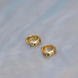 Pastel Stone Petite Hoop Earrings Gold