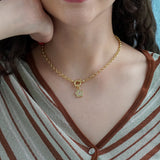 Retro Multi-Charm Chunky Chain Necklace