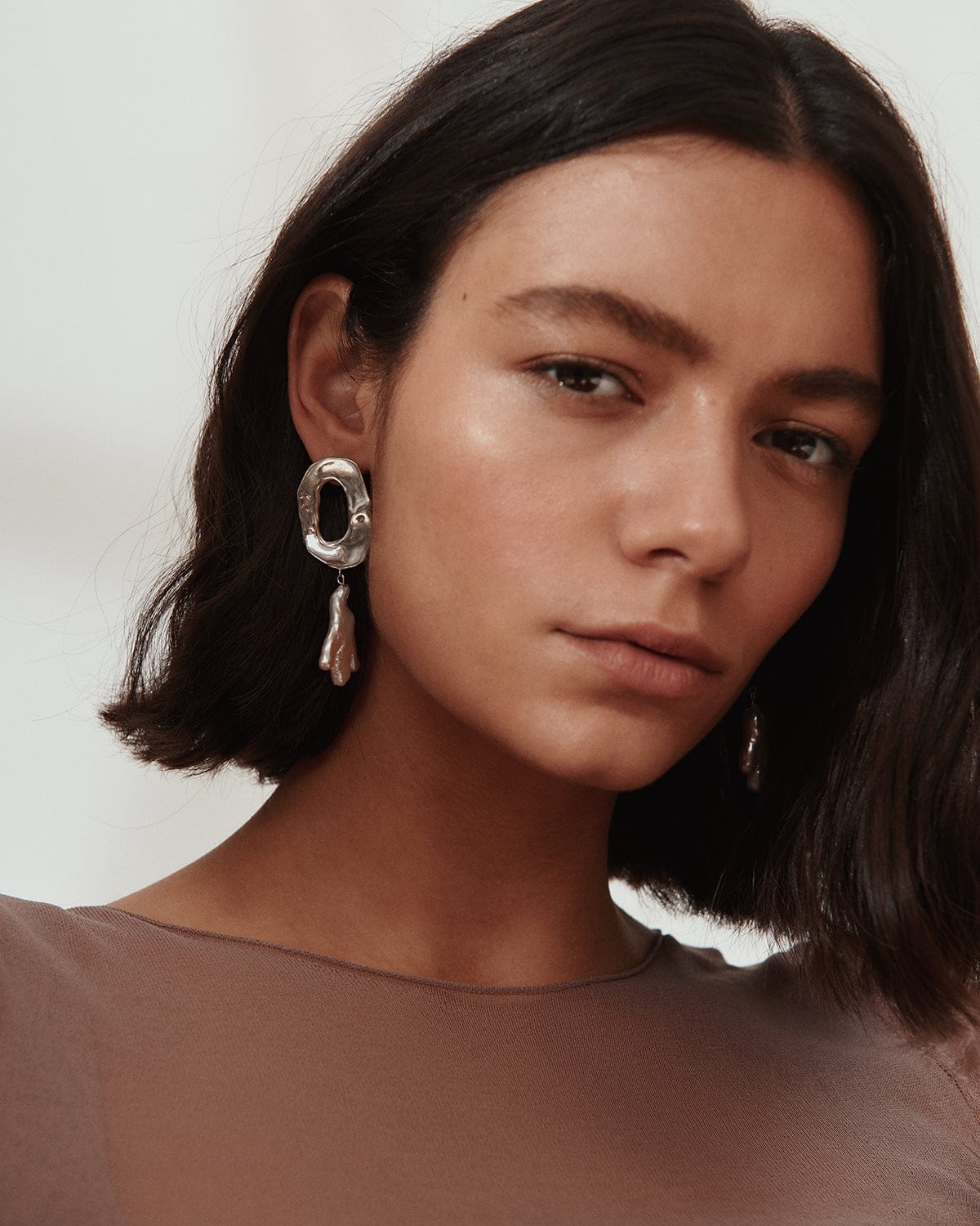 Carolina-De-Barros-Agua-Earrings-Sterling-Silver-18ct-Gold-Plated-Statement-Hoop-Pearl-Drop-Bead