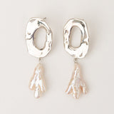 Carolina-De-Barros-Agua-Earrings-Sterling-Silver-18ct-Gold-PlatedStatement-Hoop-Pearl-Drop-Bead