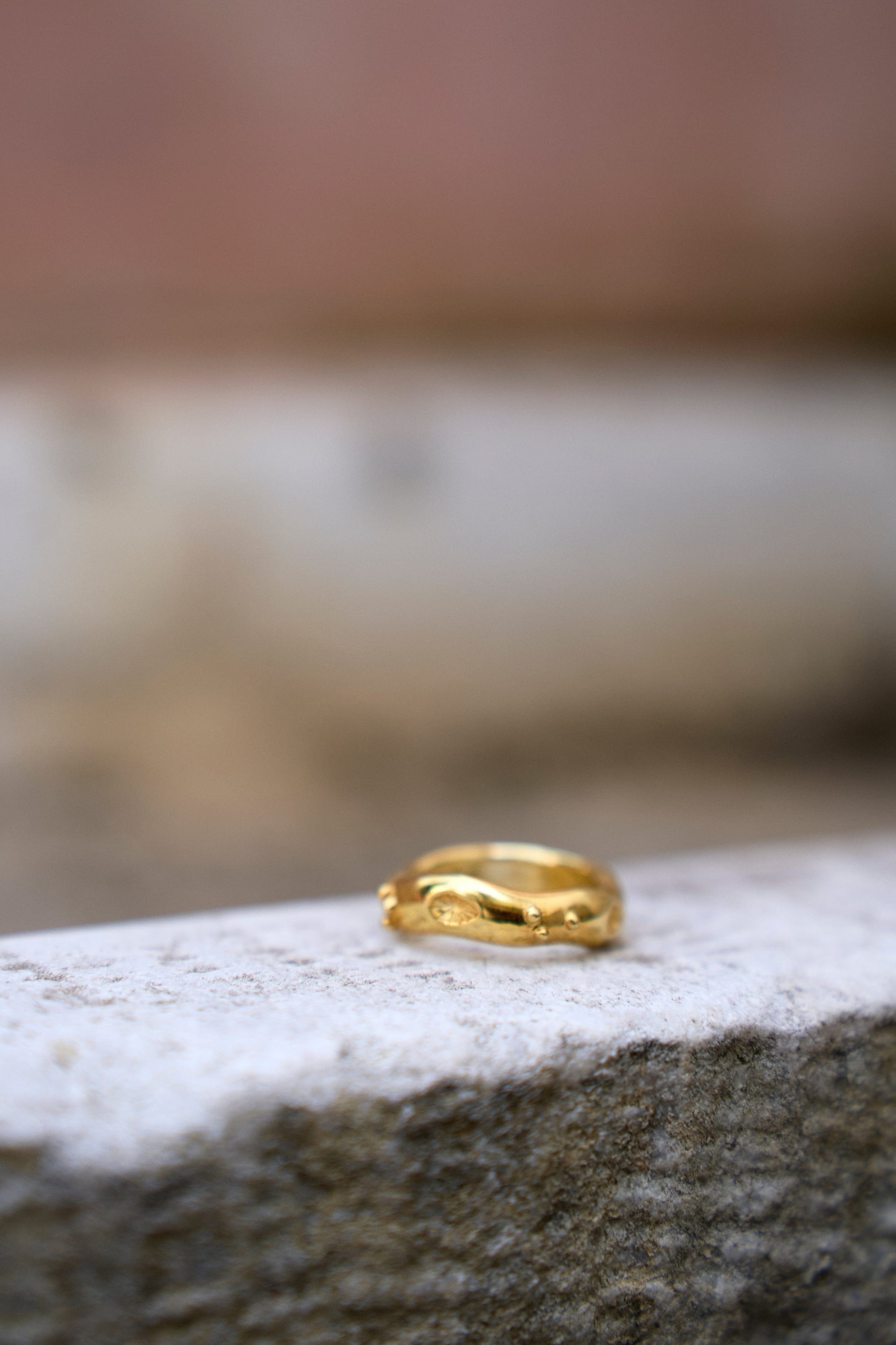 Feggeri-Ahinos-Organic-Ring-Gold-Vermeil-Textured-Band-Stacking