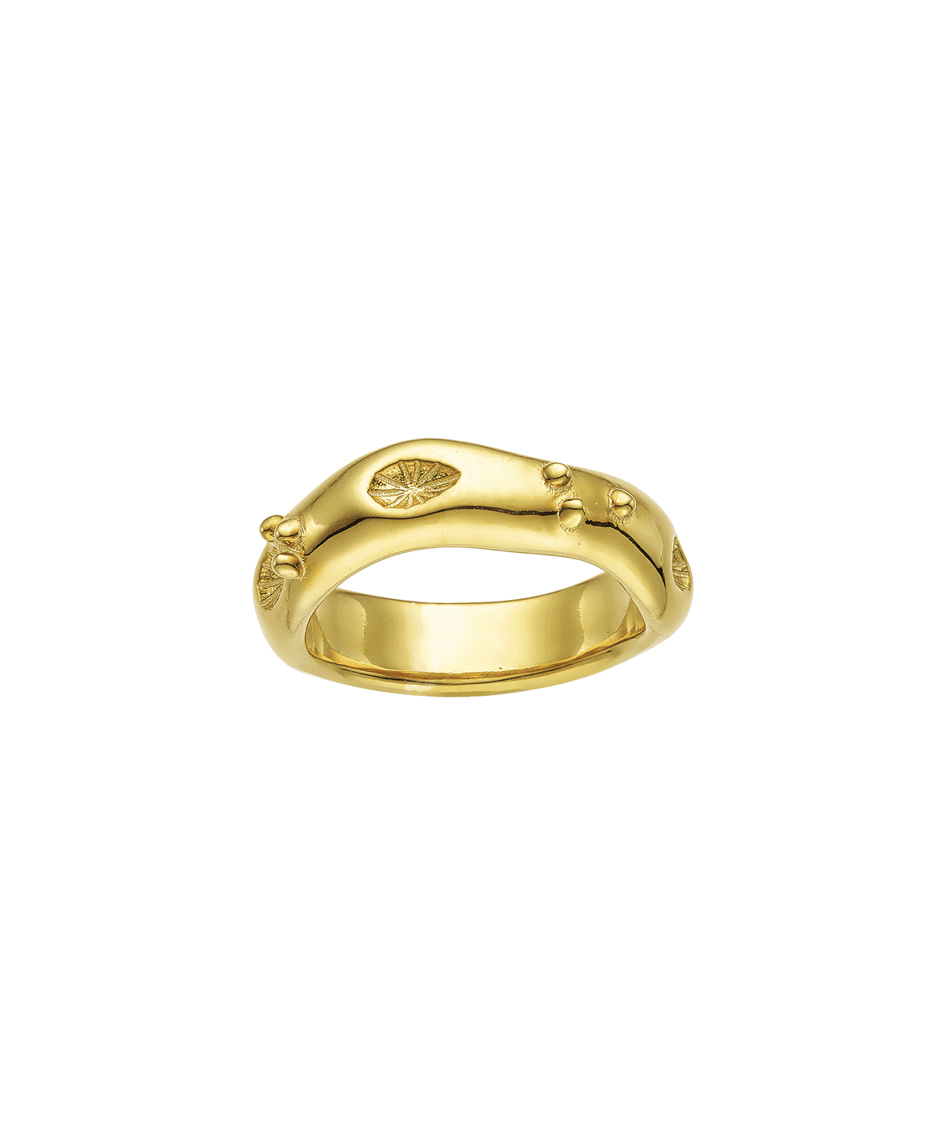 Feggeri-Ahinos-Organic-Ring-Gold-Vermeil-Textured-Band-Stacking