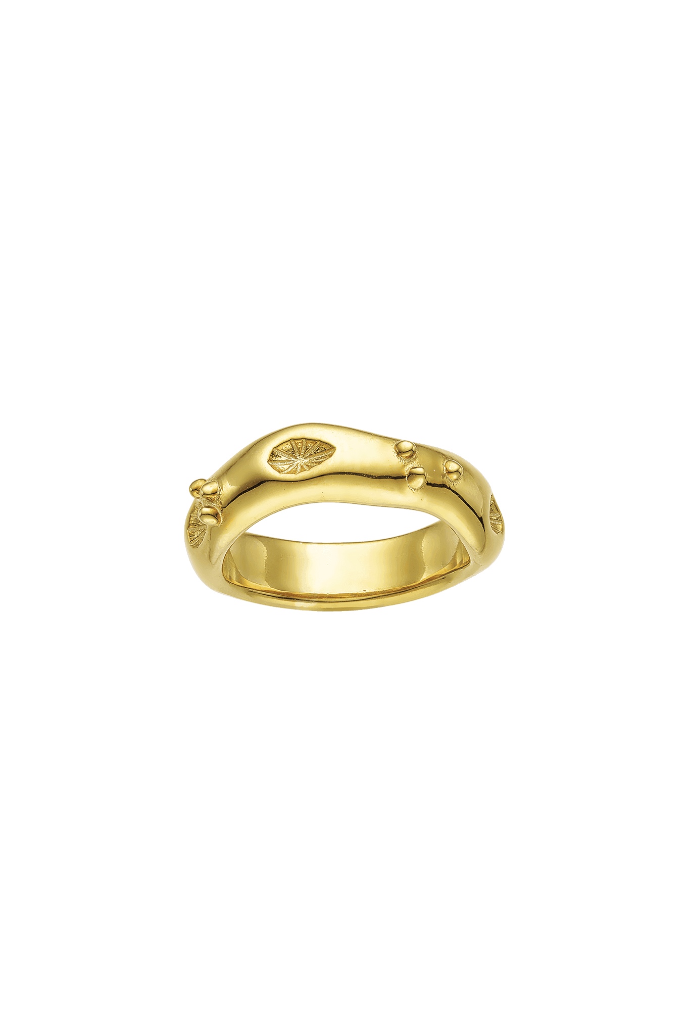 Feggeri-Ahinos-Organic-Ring-Gold-Vermeil-Textured-Band-Stacking