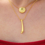 Feggeri-Ahinos-Peridot-Green-Gemstone-Chunky-Textured-Gold-Vermeil-Encased-Pendant-Necklace-Layering